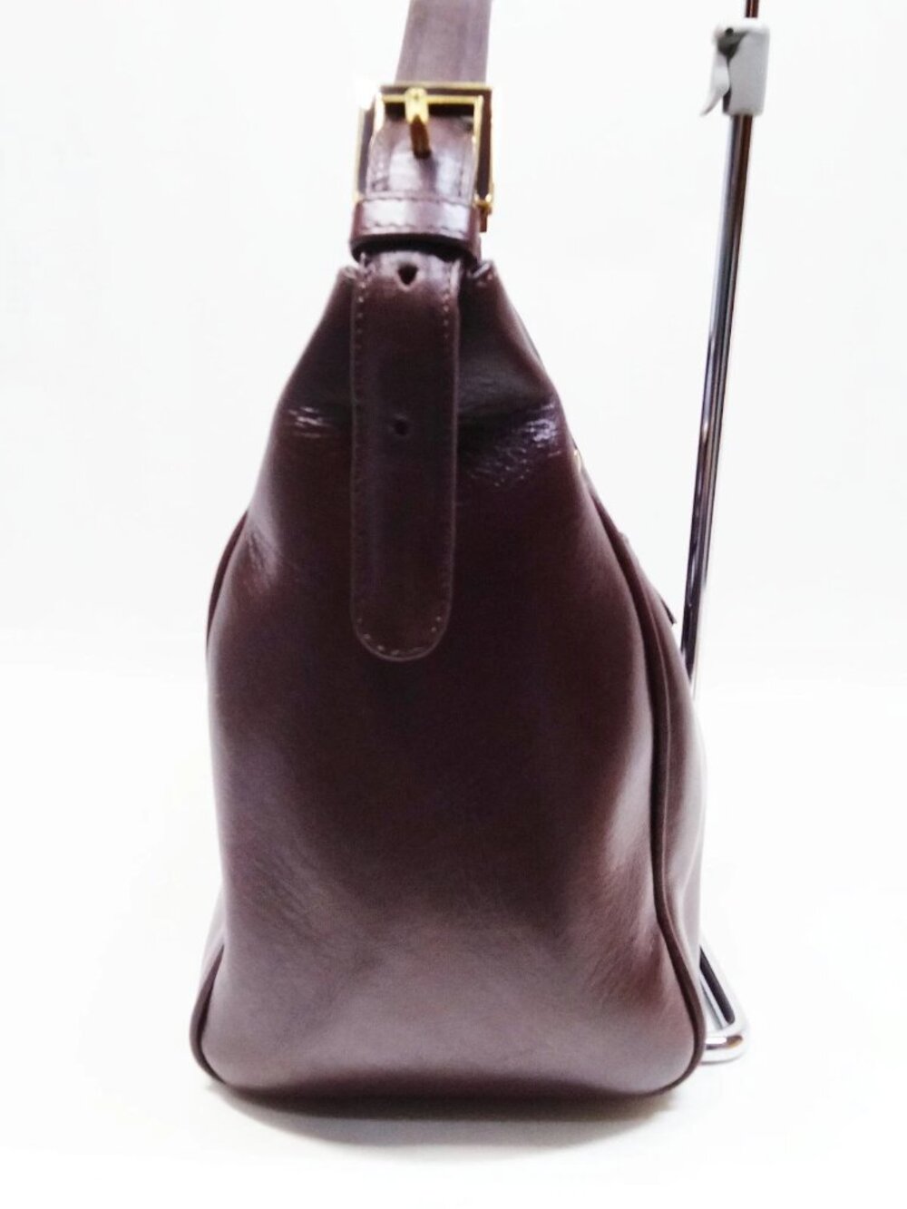 Authentic Fendi Vintage Burgundy Leather Shoulder Bag Luxury Designer Handbag - Picture 4 of 16